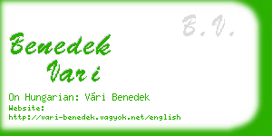 benedek vari business card
